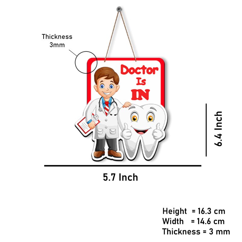 Set of 2 Doctor Is In & & Doctor Is Out Dental Hanging | Dental Hospital Wall Hanging | Dentist Clinic Wall Hanging | Dental Decorative Products